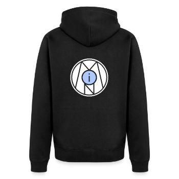 Moin symbole signe timbre - Veste à capuche bio Premium Unisexe - noir - Dos - Nico (187cm)