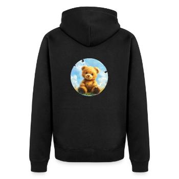 Ours câlin ensoleillé : un pur bonheur ! - Veste à capuche bio Premium Unisexe - noir - Dos - Nico (187cm)