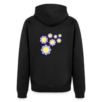 Beaucoup de fleurs colorées belle conception de motif décoratif - Veste à capuche bio Premium Unisexe - noir - Dos - Nico (187cm)