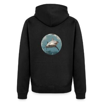 Le roi des mers : le chasseur silencieux ! - Veste à capuche bio Premium Unisexe - noir - Dos - Nico (187cm)