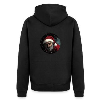 Dunkler Santa: Geheimnisvolle Weihnachten - Unisex Premium Bio Zip Hoodie - Schwarz - Hinten - Nico (187cm)