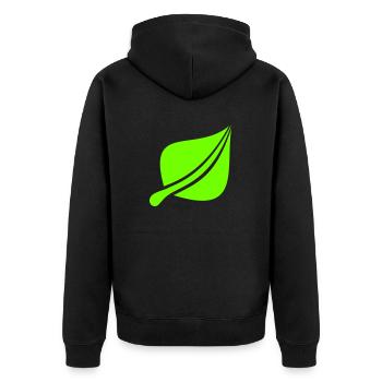 Leaf Ecological Symbol Leaves Tree Leaf Green - Unisex Premium Organic Zip Hoodie - black - Back - Nico (187cm)