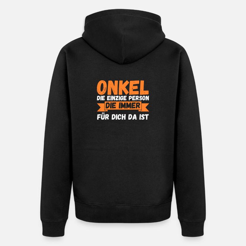 Onkel - Unisex Premium Bio Zip Hoodie - Schwarz