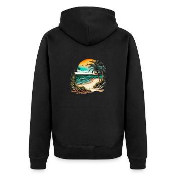 Plage pour le surfeur - Veste à capuche bio Premium Unisexe - noir - Dos - Nico (187cm)