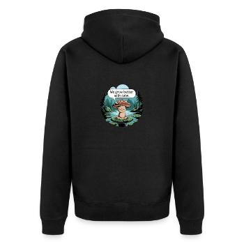 Nous grandissons mieux avec le calme - Veste à capuche bio Premium Unisexe - noir - Dos - Nico (187cm)