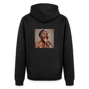Black Friday - Unisex Premium Bio Zip Hoodie - Schwarz - Hinten - Nico (187cm)