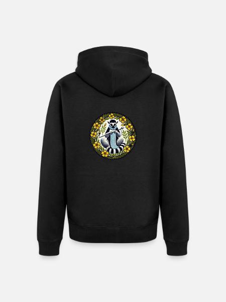 Lemur - Unisex Premium Organic Zip Hoodie - black