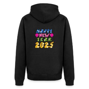 Bonne Année 2025 - Veste à capuche bio Premium Unisexe - noir - Dos - Nico (187cm)