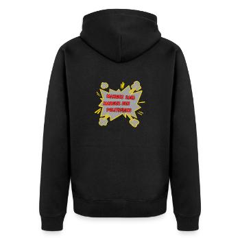 mangez sain mangez des politiciens - Veste à capuche bio Premium Unisexe - noir - Dos - Nico (187cm)