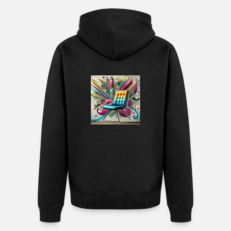 Chaise Graffiti Vendeur de meubles - Veste à capuche bio Premium Unisexe - noir