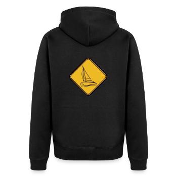 Voilier Signe Note Symbole d’Attention - Veste à capuche bio Premium Unisexe - noir - Dos - Nico (187cm)