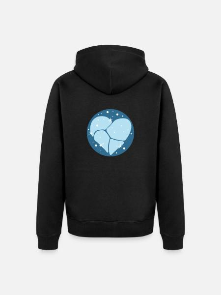 Snow Heart - Unisex Premium Organic Zip Hoodie - black