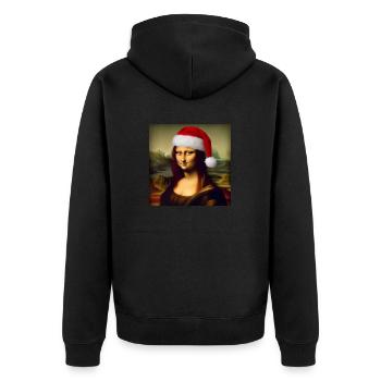 Noël Lisa Mona Art Idée de Noël - Veste à capuche bio Premium Unisexe - noir - Dos - Nico (187cm)