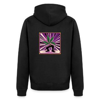 Stoned Striders - Unisex Premium Bio Zip Hoodie - Schwarz - Hinten - Nico (187cm)