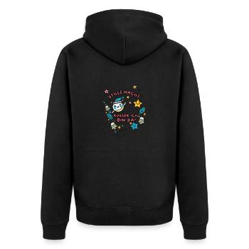 Weihnachten Stille Nacht Geschenkidee Kinder - Unisex Premium Bio Zip Hoodie - Schwarz - Hinten - Nico (187cm)