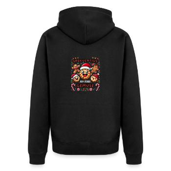 Speculoos is my vegetable Funny saying - Unisex Premium Organic Zip Hoodie - black - Back - Nico (187cm)