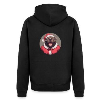 Weihnachtsmotiv mit einem Cane Corso - Unisex Premium Bio Zip Hoodie - Schwarz - Hinten - Nico (187cm)