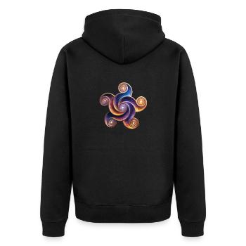 Kornkreis Etchilhampton, UK, 08.08.2022 - Unisex Premium Bio Zip Hoodie - Schwarz - Hinten - Nico (187cm)