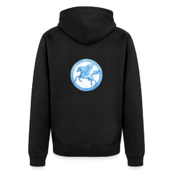 Pegasus - Unisex Premium Organic Zip Hoodie - black - Back - Nico (187cm)