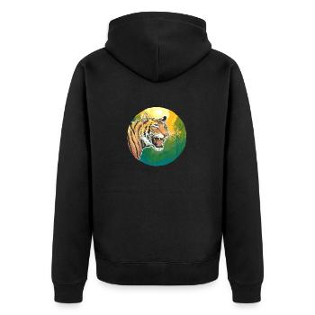 Tigre - Veste à capuche bio Premium Unisexe - noir - Dos - Nico (187cm)