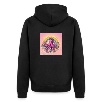 OIcdsG1 6 - Unisex Premium Organic Zip Hoodie - black - Back - Nico (187cm)