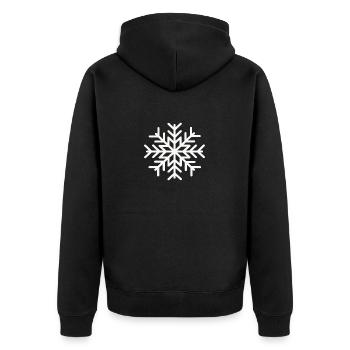Schneeflocke - Unisex Premium Bio Zip Hoodie - Schwarz - Hinten - Nico (187cm)