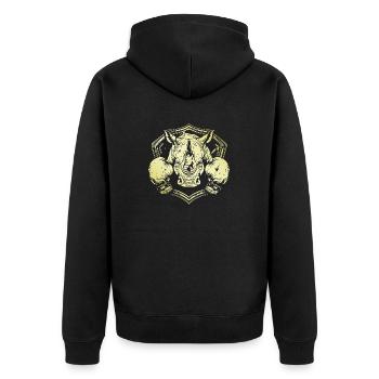 Boxer rhinocéros - Veste à capuche bio Premium Unisexe - noir - Dos - Nico (187cm)