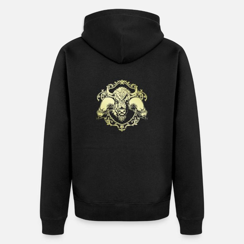 Bison Boxer - Veste à capuche bio Premium Unisexe - noir