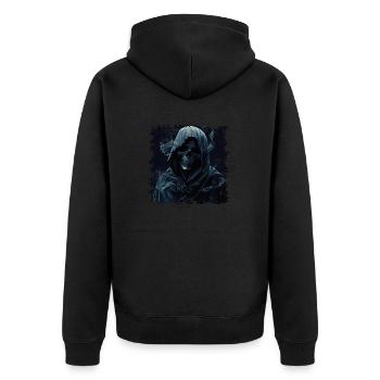 Time is unstoppable - Unisex Premium Organic Zip Hoodie - black - Back - Nico (187cm)