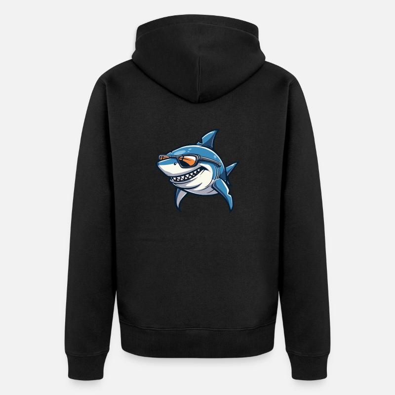 Bande dessinée Shark Cool - Veste à capuche bio Premium Unisexe - noir