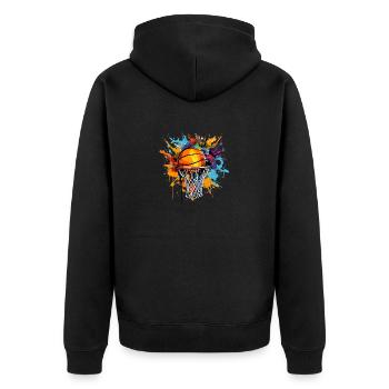 Panier de basket-ball coloré Pop Art - Veste à capuche bio Premium Unisexe - noir - Dos - Nico (187cm)
