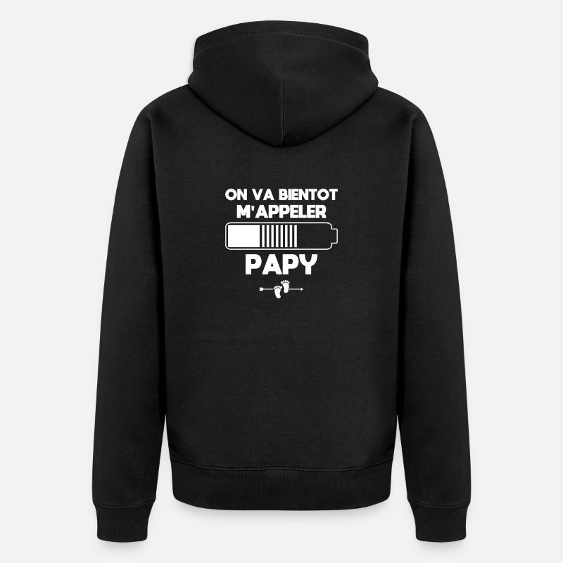 On va bientôt m'appeler papy - Veste à capuche bio Premium Unisexe - noir