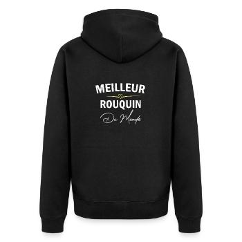 Bestes rothaariges Humor Mann Geschenk - Unisex Premium Bio Zip Hoodie - Schwarz - Hinten - Nico (187cm)