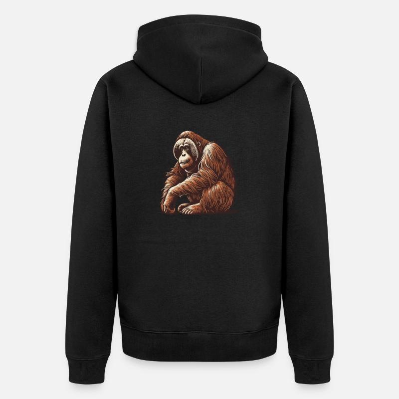Orang-outan - Veste à capuche bio Premium Unisexe - noir