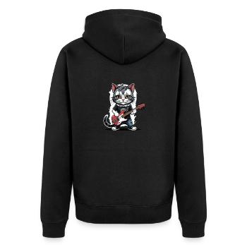Cat Rocker Cat HardRock Gift - Veste à capuche bio Premium Unisexe - noir - Dos - Nico (187cm)