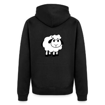 Schaf Baby Steht Süß Niedlich Lamm Kind Cool Comic - Unisex Premium Bio Zip Hoodie - Schwarz - Hinten - Nico (187cm)