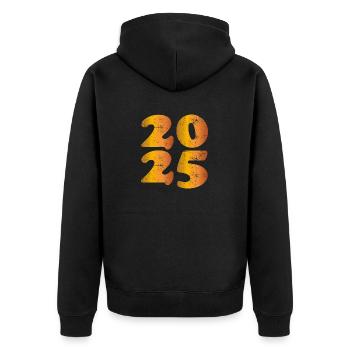 Bonne Année 2025 - Veste à capuche bio Premium Unisexe - noir - Dos - Nico (187cm)