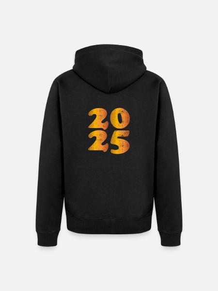 Happy New Year 2025 - Unisex Premium Organic Zip Hoodie - black