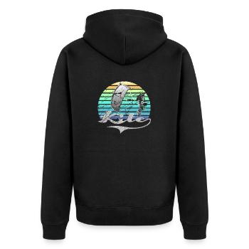 Kitesurfing Retro - Unisex Premium Organic Zip Hoodie - black - Back - Nico (187cm)