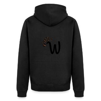 Lettre w motifs léopard - Veste à capuche bio Premium Unisexe - noir - Dos - Nico (187cm)