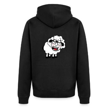mouton nerd hornglasses fermoir lunettes geek smart - Veste à capuche bio Premium Unisexe - noir - Dos - Nico (187cm)