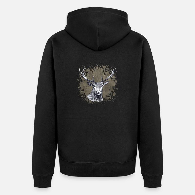 Cerf - Veste à capuche bio Premium Unisexe - noir