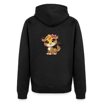 Guépard filles - Veste à capuche bio Premium Unisexe - noir - Dos - Nico (187cm)