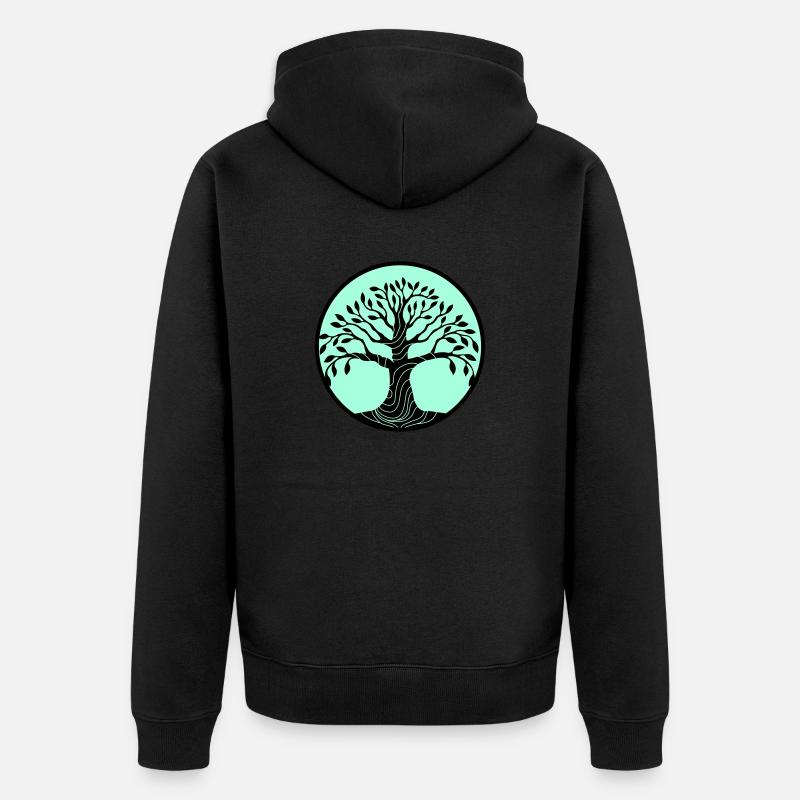 baum des lebens - Unisex Premium Bio Zip Hoodie - Schwarz