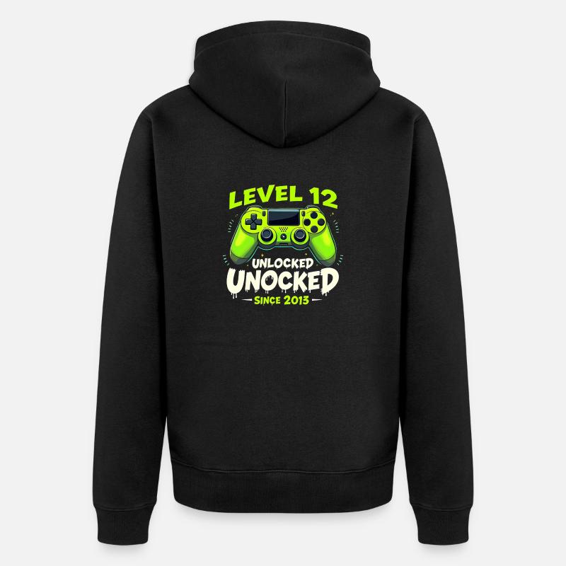 12e anniversaire - Game-Freif - Veste à capuche bio Premium Unisexe - noir