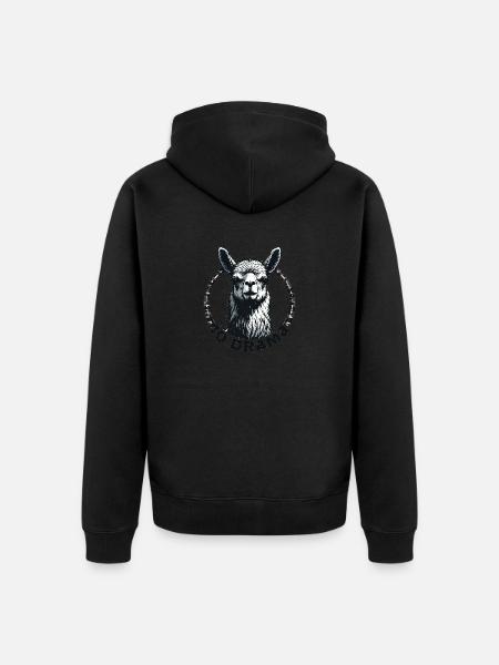 no drama lama - Unisex Premium Bio Zip Hoodie - Schwarz