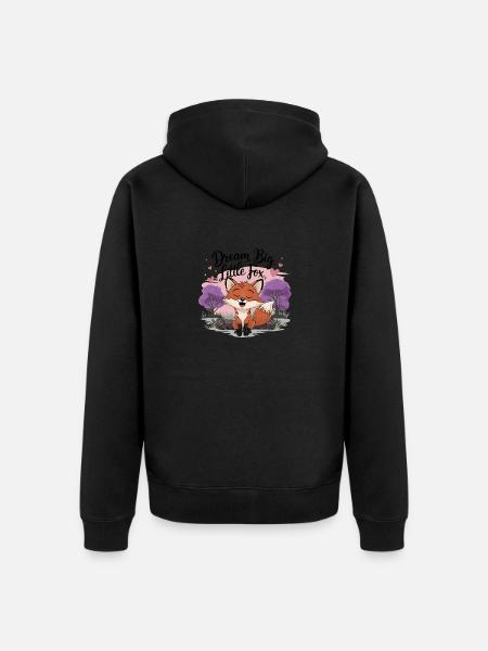 Little Fox - Unisex Premium Organic Zip Hoodie - black