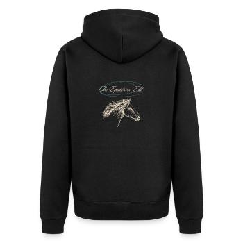 Pferd The Equestrian Edit - Unisex Premium Bio Zip Hoodie - Schwarz - Hinten - Nico (187cm)