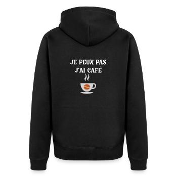 Je Peux Pas J'ai Café Barista - Veste à capuche bio Premium Unisexe - noir - Dos - Nico (187cm)