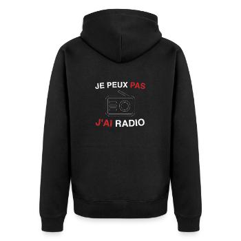 animateur je peux pas j'ai radio - Veste à capuche bio Premium Unisexe - noir - Dos - Nico (187cm)